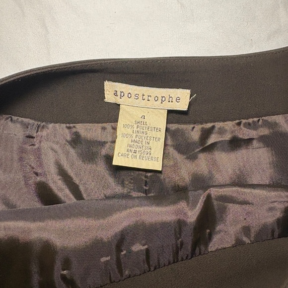 Apostrophe Brown Suit Size 4 Jacket/Skirt Set 4 Button Notched Lapel Blazer - Picture 6 of 12